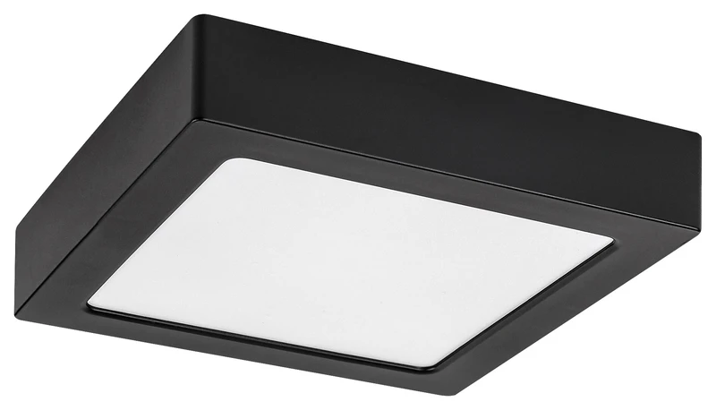 Shaun2 – LED плафон в черно с бял абажур, 165×165мм, 15W, 4000K