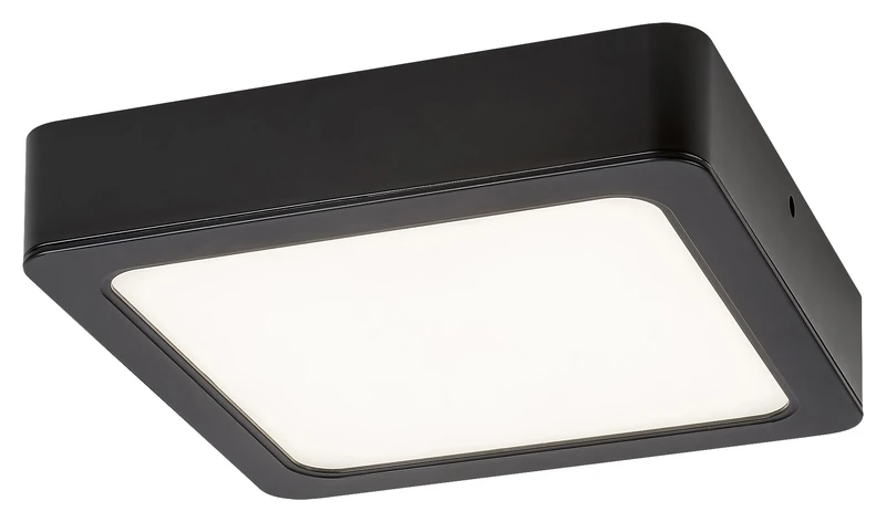 Shaun2 – LED плафон в черно с бял абажур, 165×165мм, 15W, 4000K