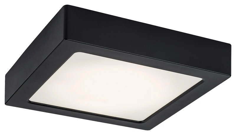 LED плафони Shaun2 – LED плафон в черно с бял абажур, 165×165мм, 15W, 4000K