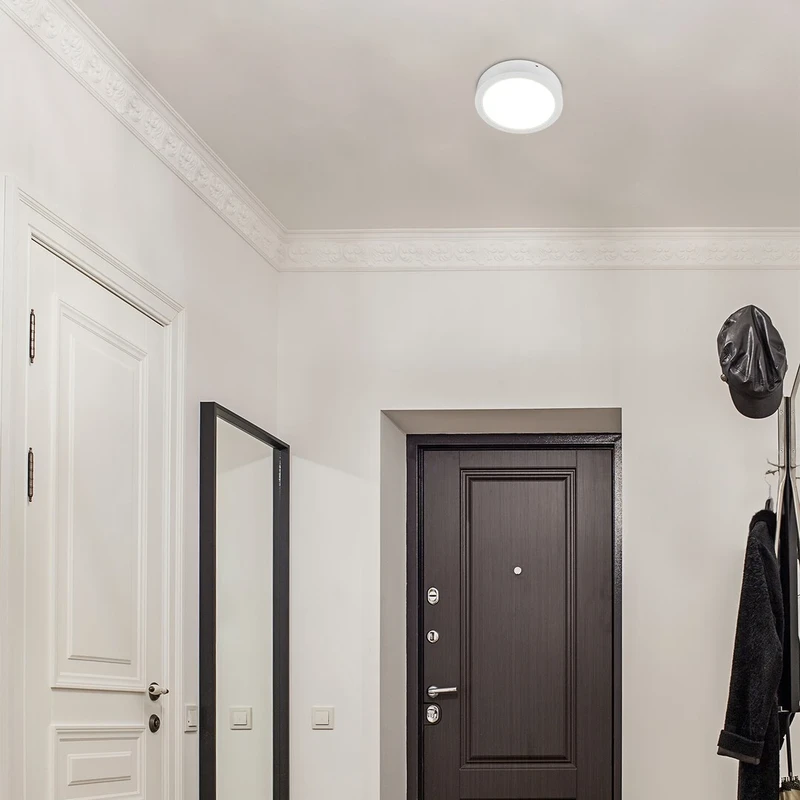 Shaun2 – LED плафон за повърхностен монтаж в бяло, Ø120мм, 7W, 3000K