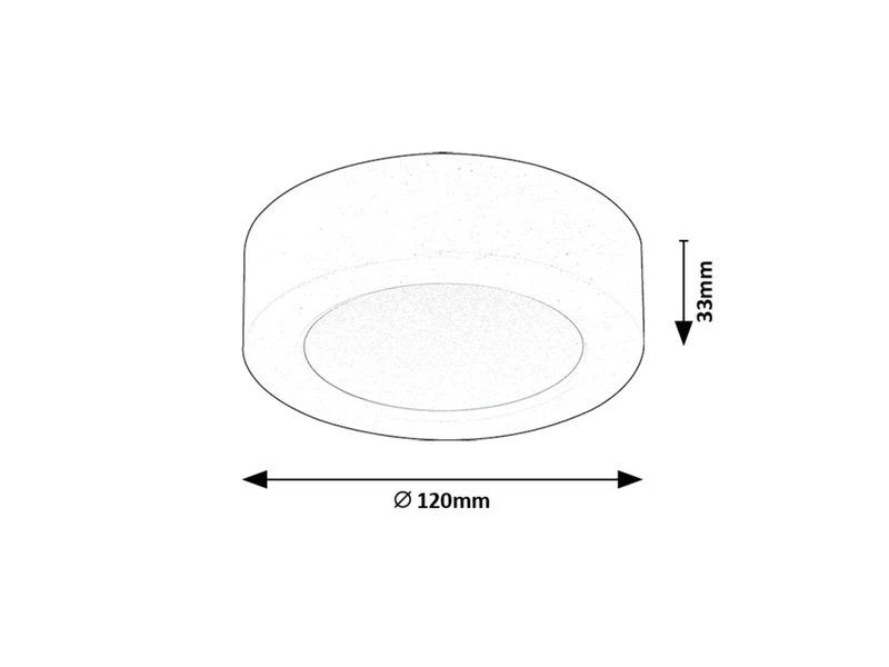 Shaun2 – LED плафон в черно с бял абажур, Ø120мм, 7W, 3000K