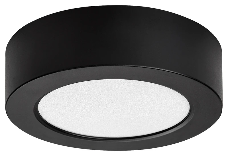Shaun2 – LED плафон в черно с бял абажур, Ø120мм, 7W, 3000K