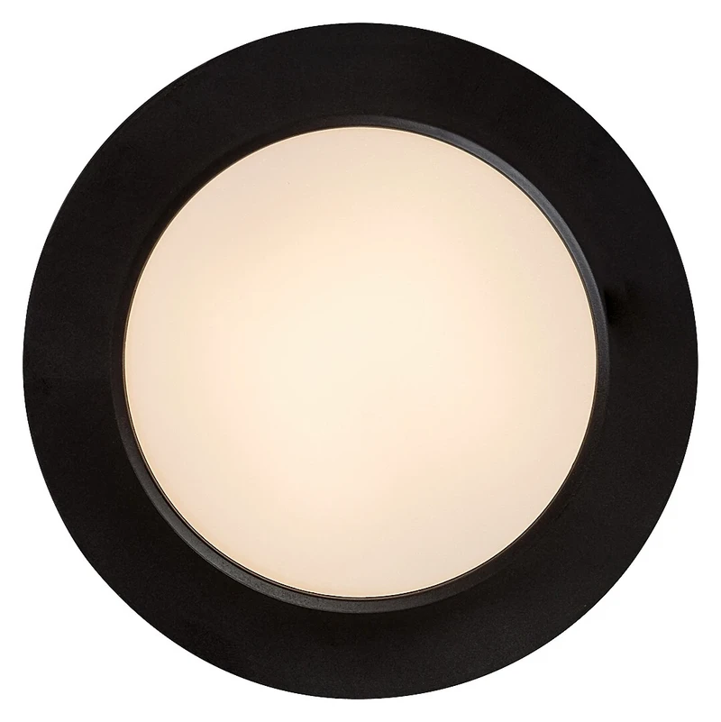 Shaun2 – LED плафон в черно с бял абажур, Ø120мм, 7W, 3000K
