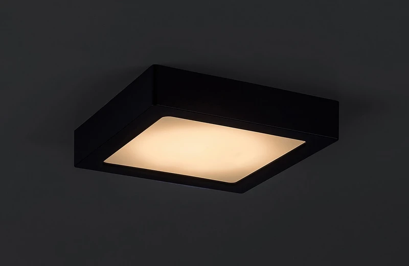 Shaun2 – LED плафон в черно/бяло, 165×165мм, 15W, 3000K