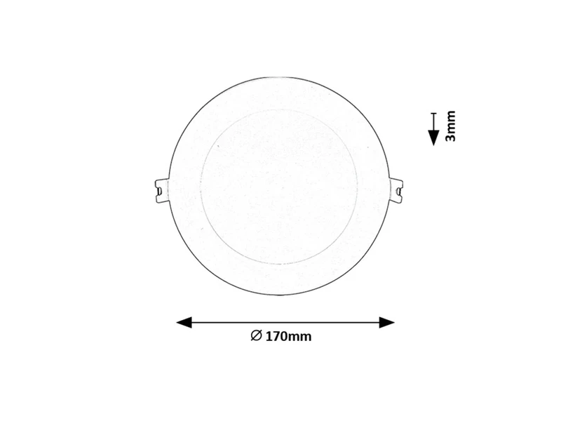 Shaun2 – LED вградено осветление в бяло, Ø170мм, 12W, 3000K