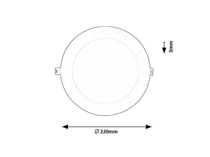 Shaun2 – LED вградено осветление в бяло, Ø220мм, 18W, 3000K