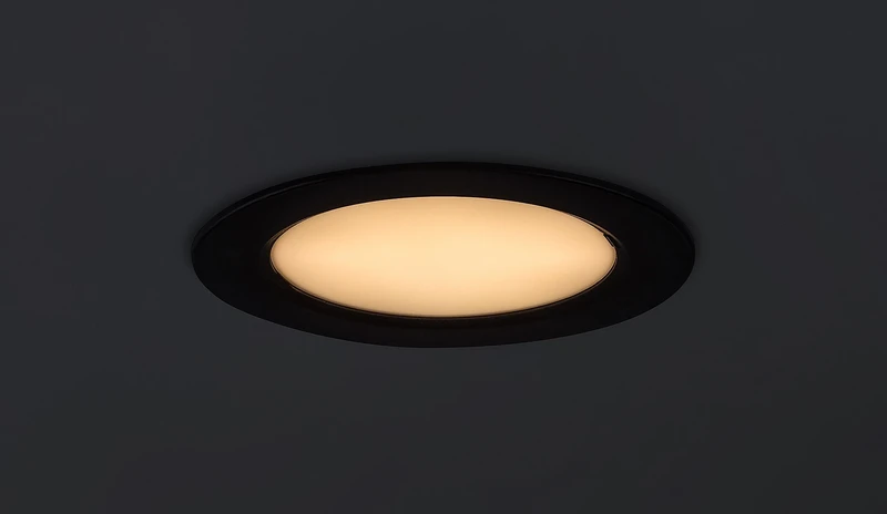 Shaun2 – LED вградена лампа в черно/бяло, Ø120мм, 6W, 3000K