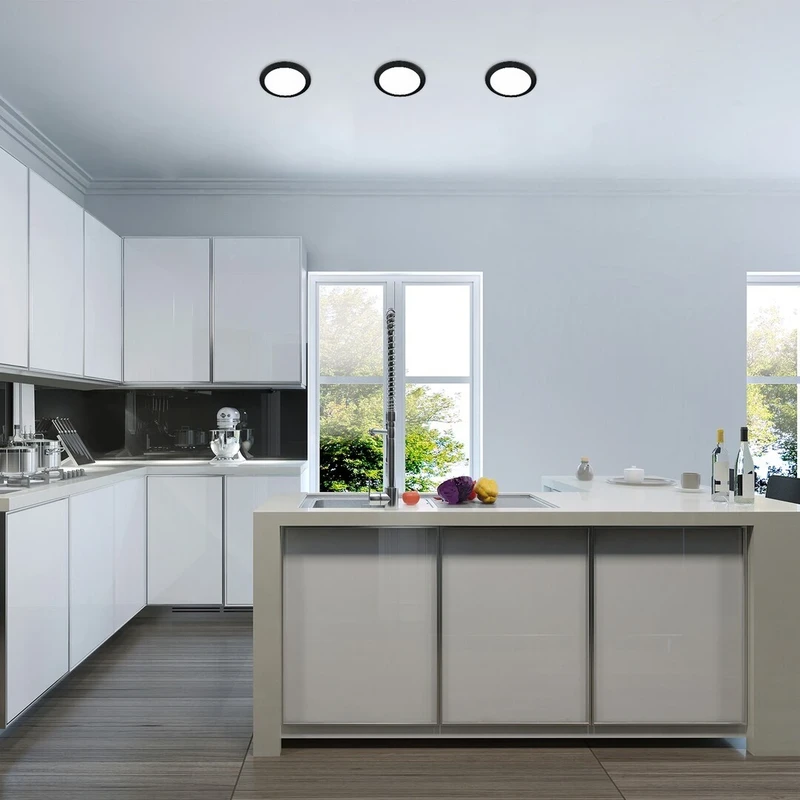 Shaun2 – вградено LED осветление в черно/бяло, Ø220мм, 18W, 3000K