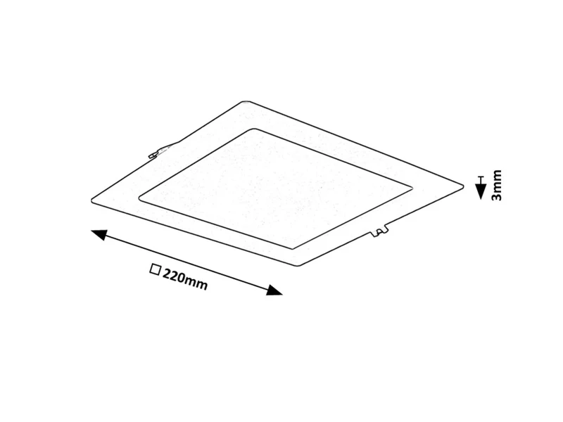 Shaun2 – LED вградено осветление в черно/бяло, 220×220мм, 18W, 3000K