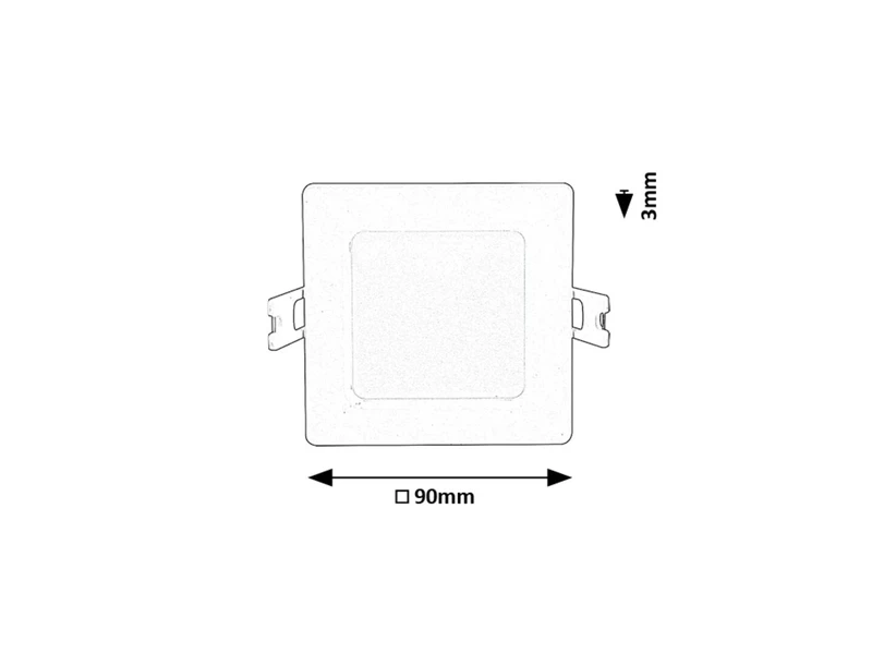 Shaun2 – LED вградено осветление в бяло, 90×90мм, 3W, 4000K
