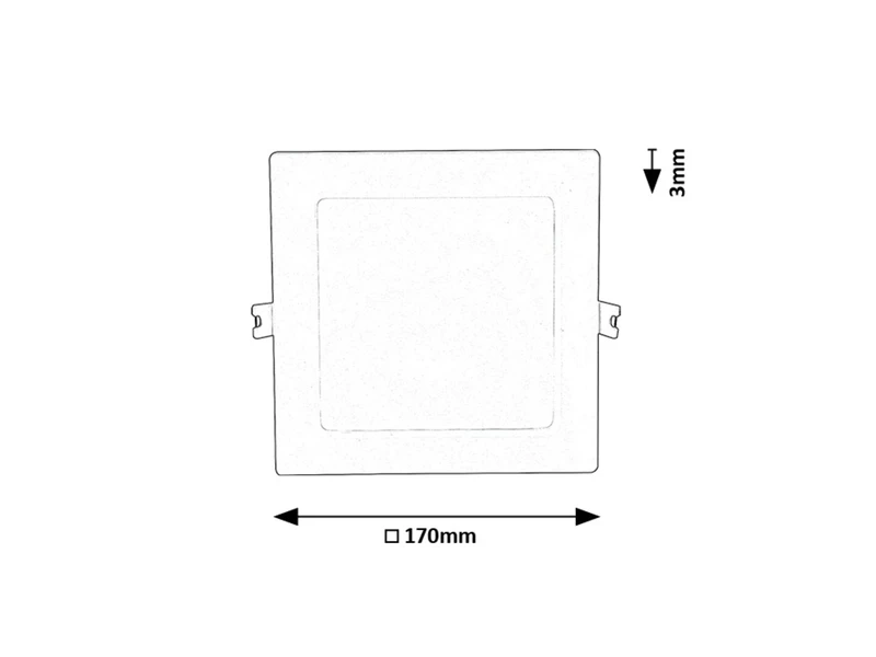 Shaun2 – LED вградено осветление в бяло, 170×170мм, 12W, 4000K