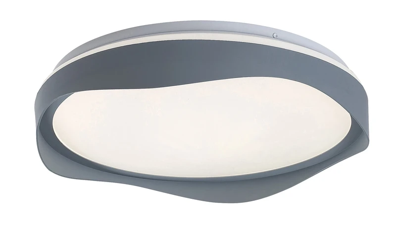 LED плафони Israh – LED плафон в сиво с бял абажур, Ø480мм, 40W, 4000K