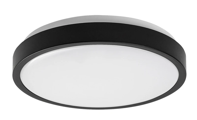 Samira – LED плафон за баня в черно/бяло, Ø250мм, 18W, 4000K, IP44