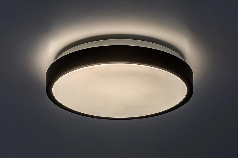 Samira – LED плафон за баня в черно/бяло, Ø250мм, 18W, 4000K, IP44