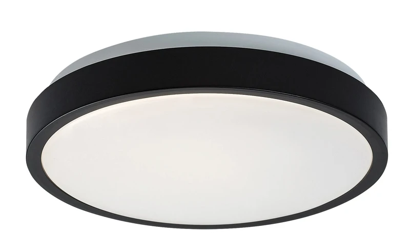 Осветление за баня Samira – LED плафон за баня в черно/бяло, Ø250мм, 18W, 4000K, IP44