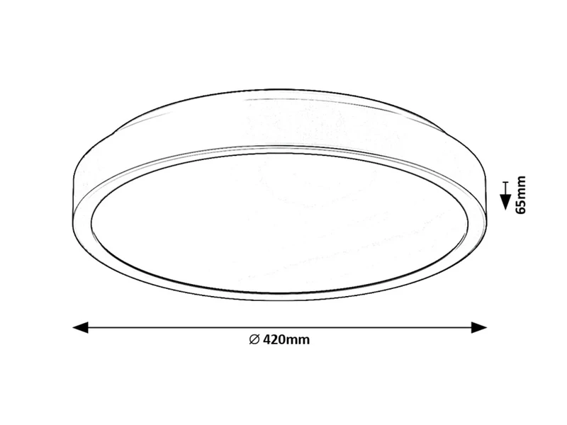 Samira – LED плафон за баня в черно/бяло, Ø420мм, 48W, 4000K, IP44