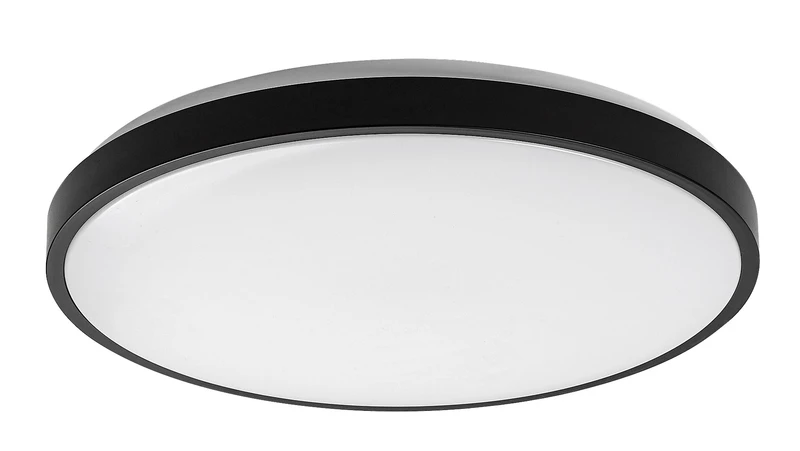 Samira – LED плафон за баня в черно/бяло, Ø420мм, 48W, 4000K, IP44