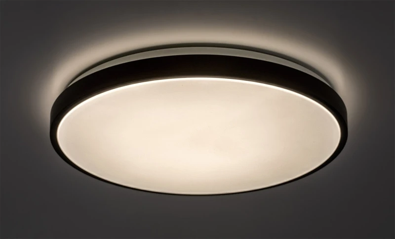 Samira – LED плафон за баня в черно/бяло, Ø420мм, 48W, 4000K, IP44