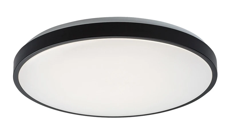 Осветление за баня Samira – LED плафон за баня в черно/бяло, Ø420мм, 48W, 4000K, IP44
