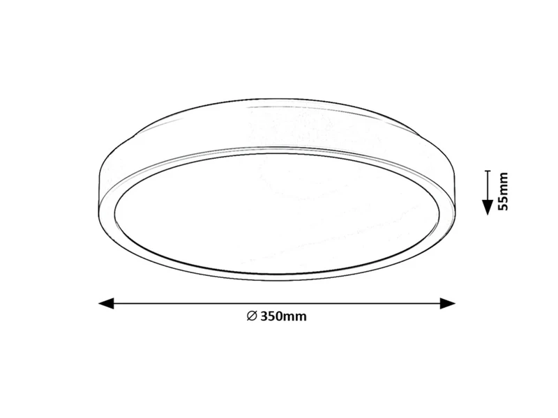 Samira – LED плафон за баня в бяло, Ø350мм, 36W, 4000K, IP44