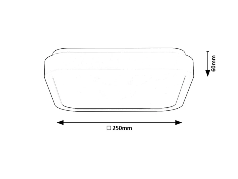 Samira – LED плафон за баня в бяло, 250×250мм, 18W, 4000K, IP44