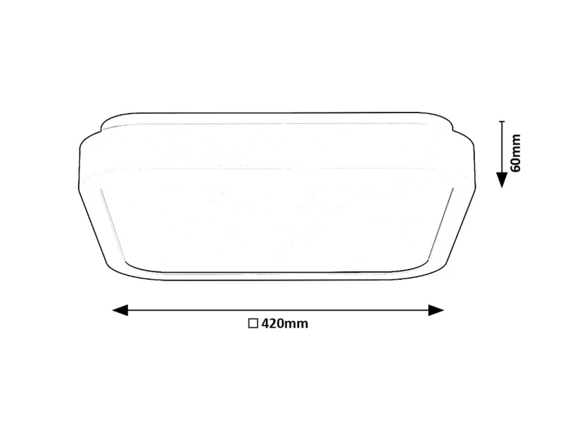 Samira – LED плафон за баня в бяло, 420×420мм, 48W, 4000K, IP44