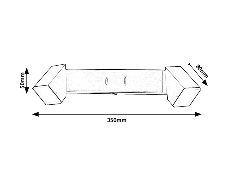 Kessy – LED аплик с 2 тела в черно с бели абажури, 350мм, 8W, 3000K