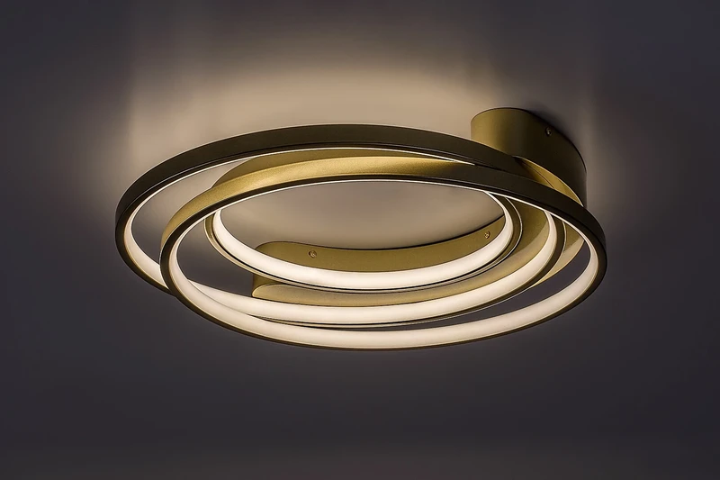 Holize – LED плафон в златно с бял силиконов абажур, 510×450мм, 50W, 4000K