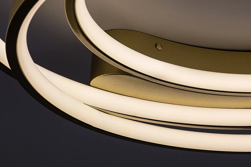 Holize – LED плафон в златно с бял силиконов абажур, 510×450мм, 50W, 4000K