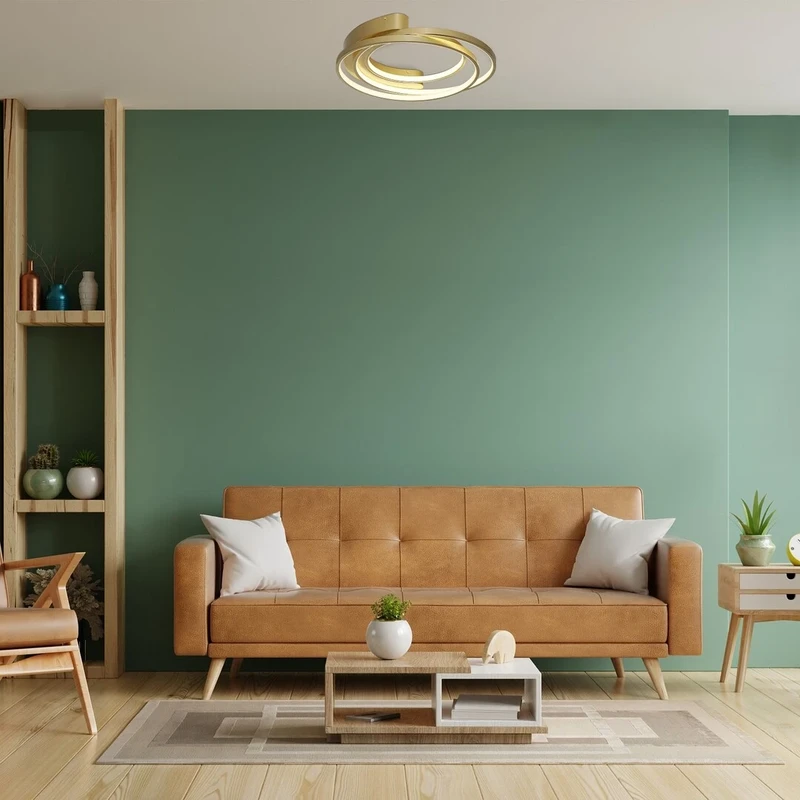 Holize – LED плафон в златно с бял силиконов абажур, 510×450мм, 50W, 4000K