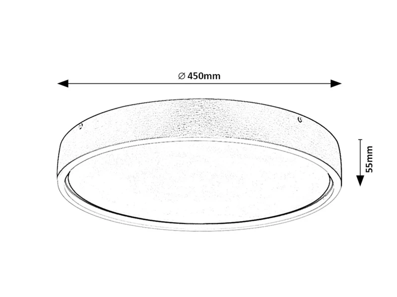 Dewson – LED плафон в матиран алуминий с бял абажур, Ø450мм, 37W, 3000K