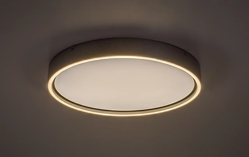 Dewson – LED плафон в матиран алуминий с бял абажур, Ø450мм, 37W, 3000K