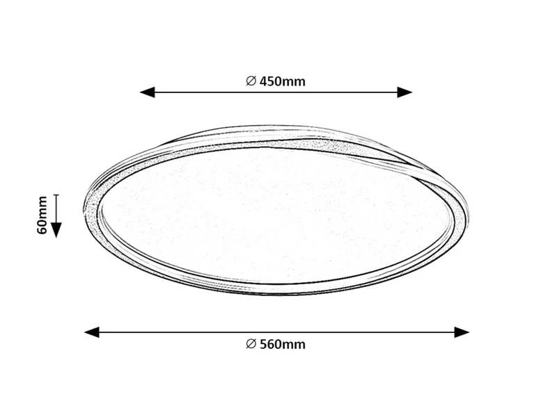 Mathiola – LED плафон в черно/бяло, Ø560мм, 40W, 4000K