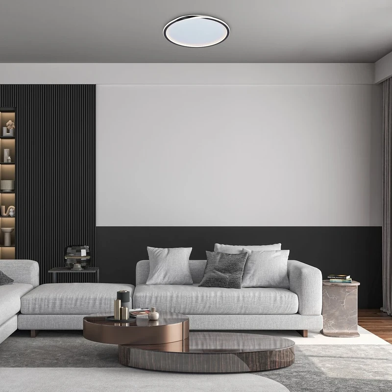 Mathiola – LED плафон в черно/бяло, Ø560мм, 40W, 4000K