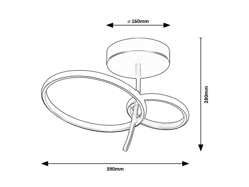 Emilion – LED плафон в черно/златно с бял силиконов абажур, Ø390мм, 24W, 4000K