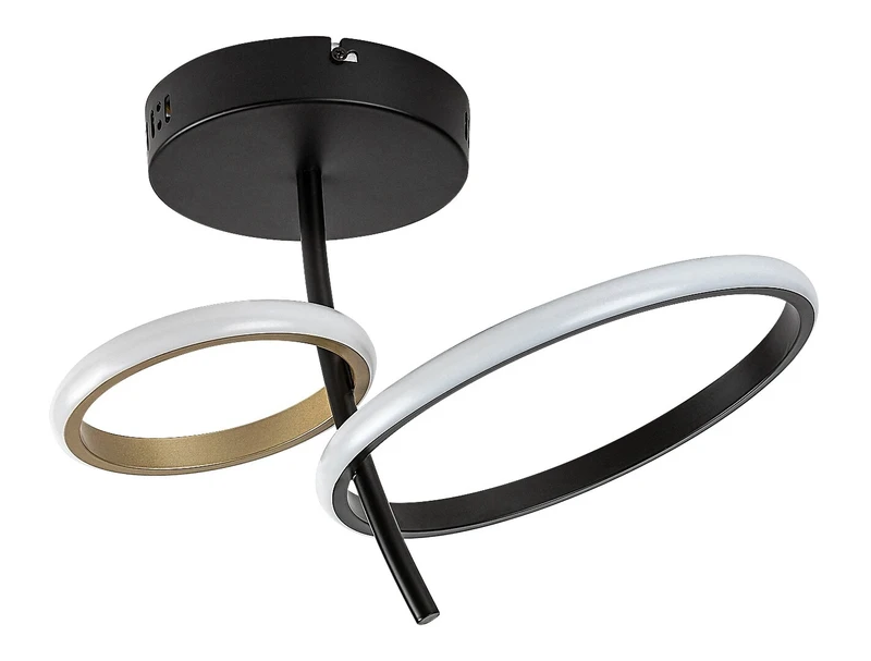 Emilion – LED плафон в черно/златно с бял силиконов абажур, Ø390мм, 24W, 4000K
