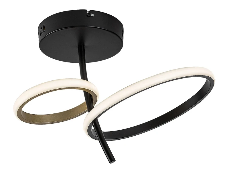 LED плафони Emilion – LED плафон в черно/златно с бял силиконов абажур, Ø390мм, 24W, 4000K