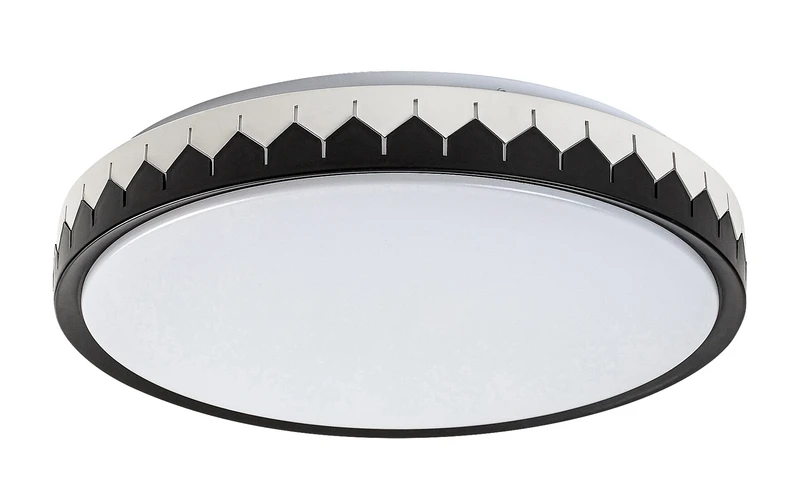 Malin – LED плафон в черно/сиво с бял абажур, Ø400мм, 24W, 3000-6500K