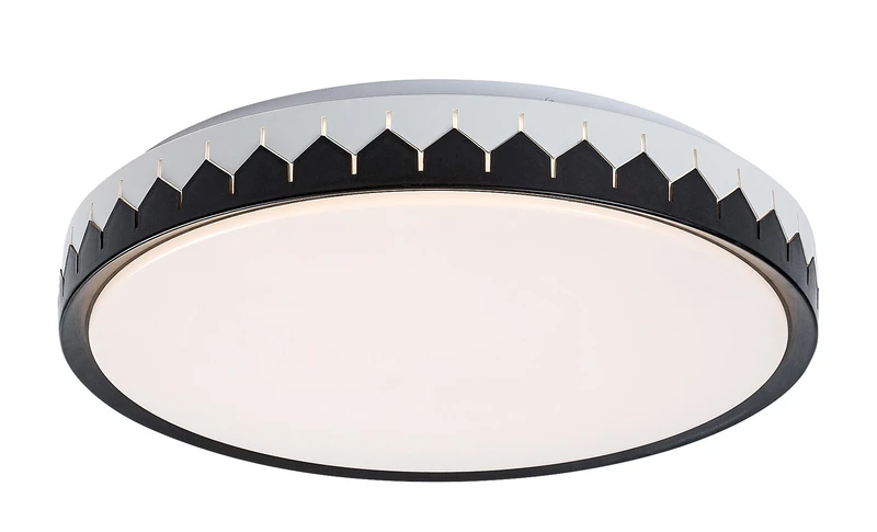 LED плафони Malin – LED плафон в черно/сиво с бял абажур, Ø400мм, 24W, 3000-6500K