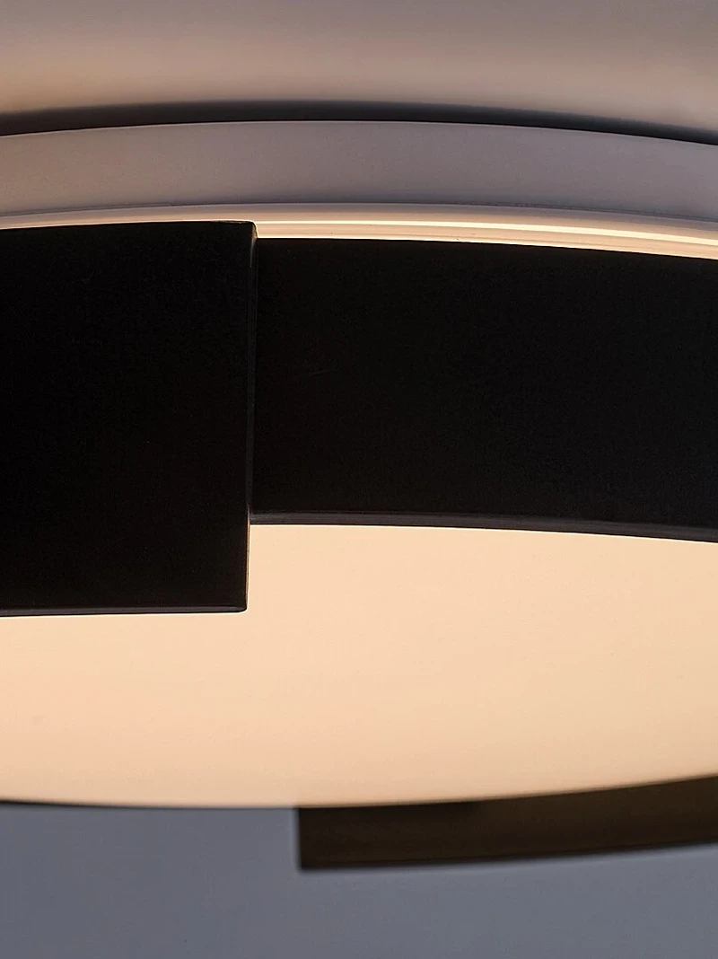 Laleh – LED плафон в черно с бял абажур, Ø400мм, 24W, 3000-6500K