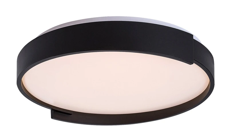 LED плафони Laleh – LED плафон в черно с бял абажур, Ø400мм, 24W, 3000-6500K