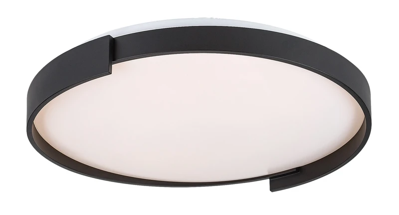 LED плафони Laleh – LED плафон в черно с бял абажур, Ø500мм, 48W, 3000-6500K