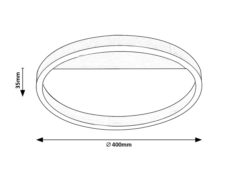 Thrac – LED плафон в бруширан алуминий, Ø400мм, 20W, 4000K