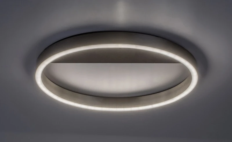 Thrac – LED плафон в бруширан алуминий, Ø400мм, 20W, 4000K