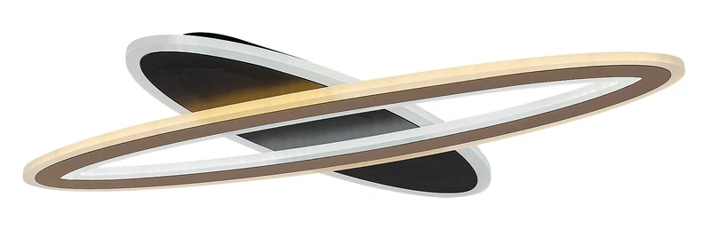 Taneli2 – LED плафон в черно/злато с бял акрилен абажур, Ø700мм, 70W, 3000-6000K