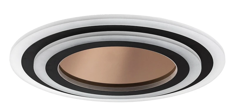 Taneli2 – LED плафон в черно/златно с бял акрил, Ø450мм, 56W, 3000-6000K