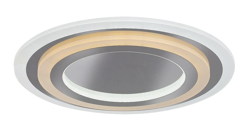 Taneli2 – LED плафон в хром с бял акрил, Ø450мм, 56W, 3000-6000K, димируем