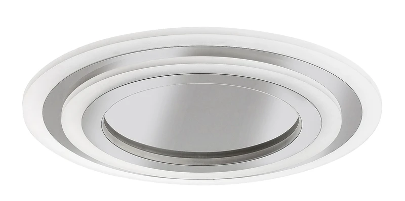 Taneli2 – LED плафон в хром с бял акрил, Ø450мм, 56W, 3000-6000K, димируем