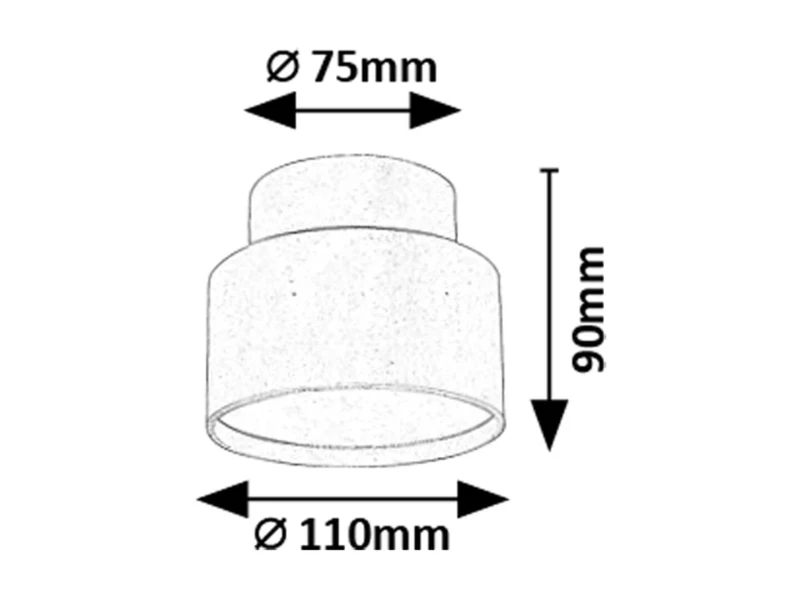 Ovidia – LED плафон за вграждане в черно/бяло, Ø110мм, 16W, 3000K