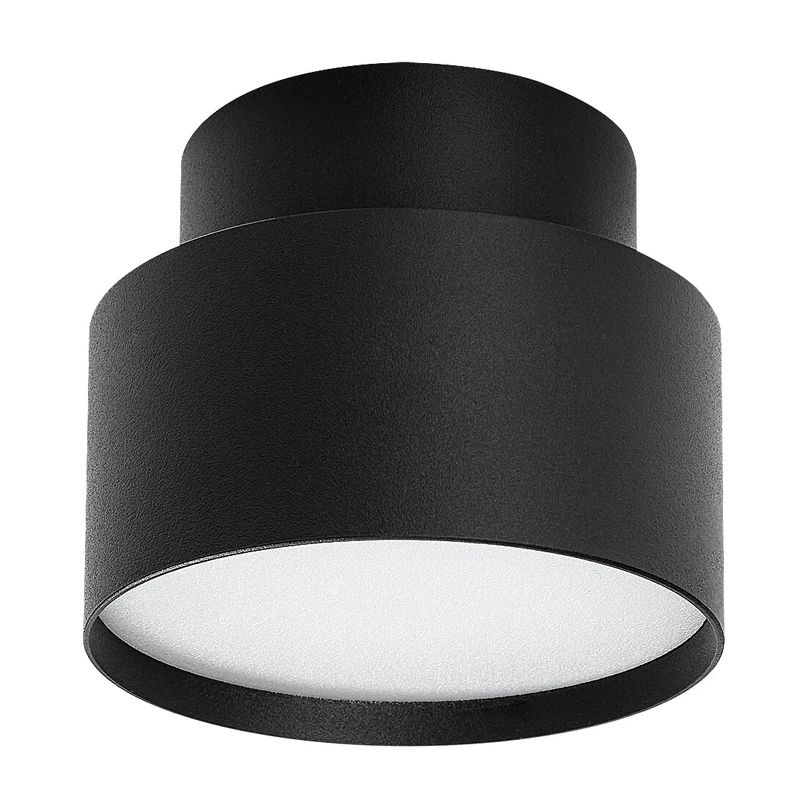Ovidia – LED плафон за вграждане в черно/бяло, Ø110мм, 16W, 3000K